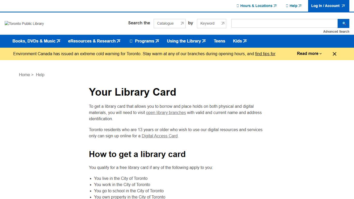Your Library Card | Toronto Public Library