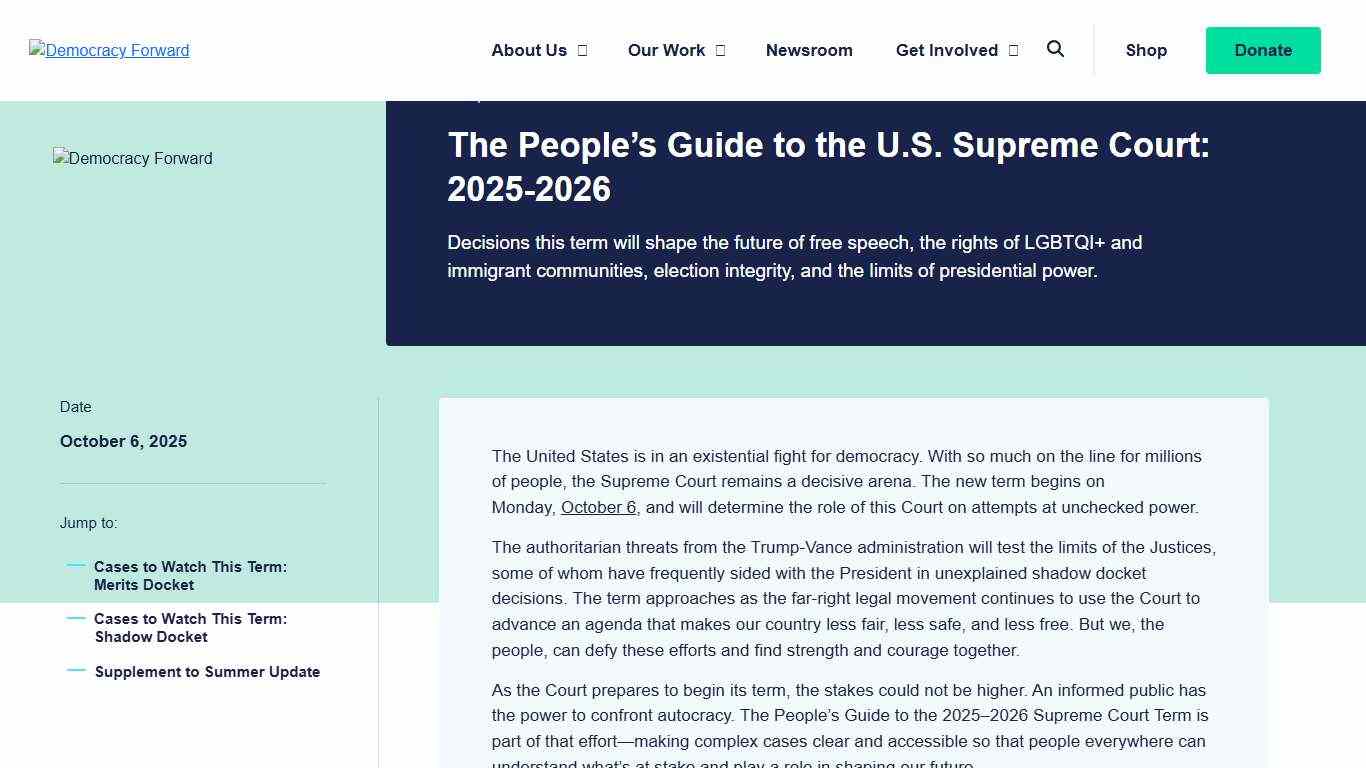 The People’s Guide to the U.S. Supreme Court: 2025-2026 - Democracy Forward